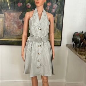 NWOT vintage a.b.s. evening collection silver cocktail dress